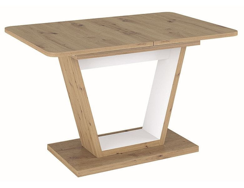 Veneti Rozkladací jedálenský stôl ILIAS - dub artisan / matný biely